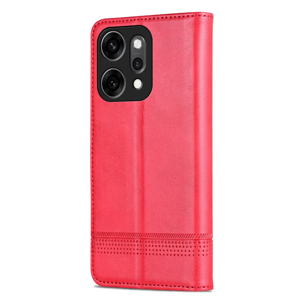 AZNS For Oppo Reno14 Pro 5G (Global) Case Cowhide Texture PU Leather Wallet Phone Cover - Red - Image 8