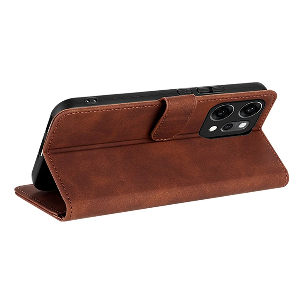 AZNS For Oppo Reno14 Pro 5G (Global) Case PU Leather Wallet Phone Cover - Brown - Image 3