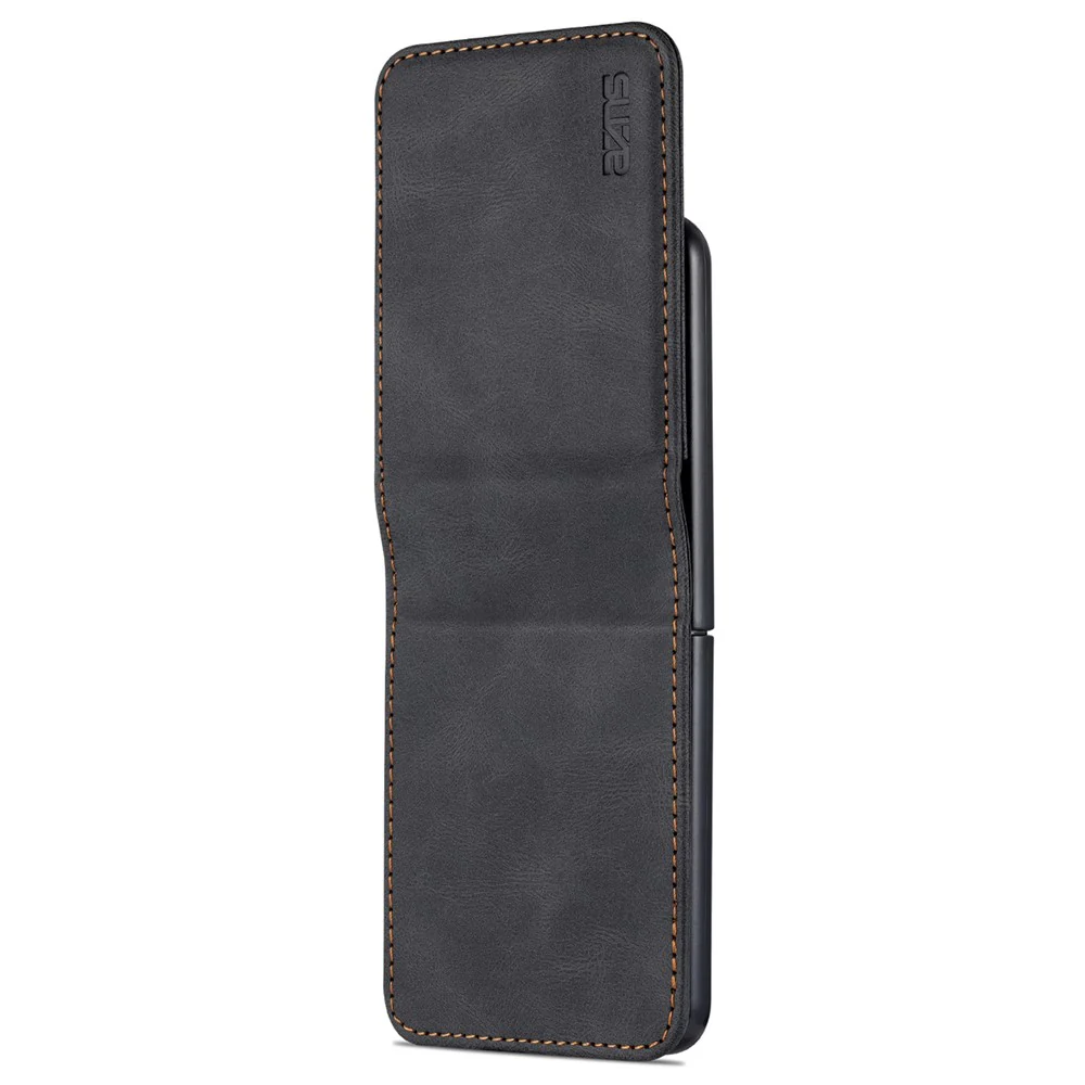 AZNS For Samsung Galaxy Z Flip7 FE 5G / Z Flip6 5G Case Card Slots PU Leather Folding Phone Cover - Black - Image 7