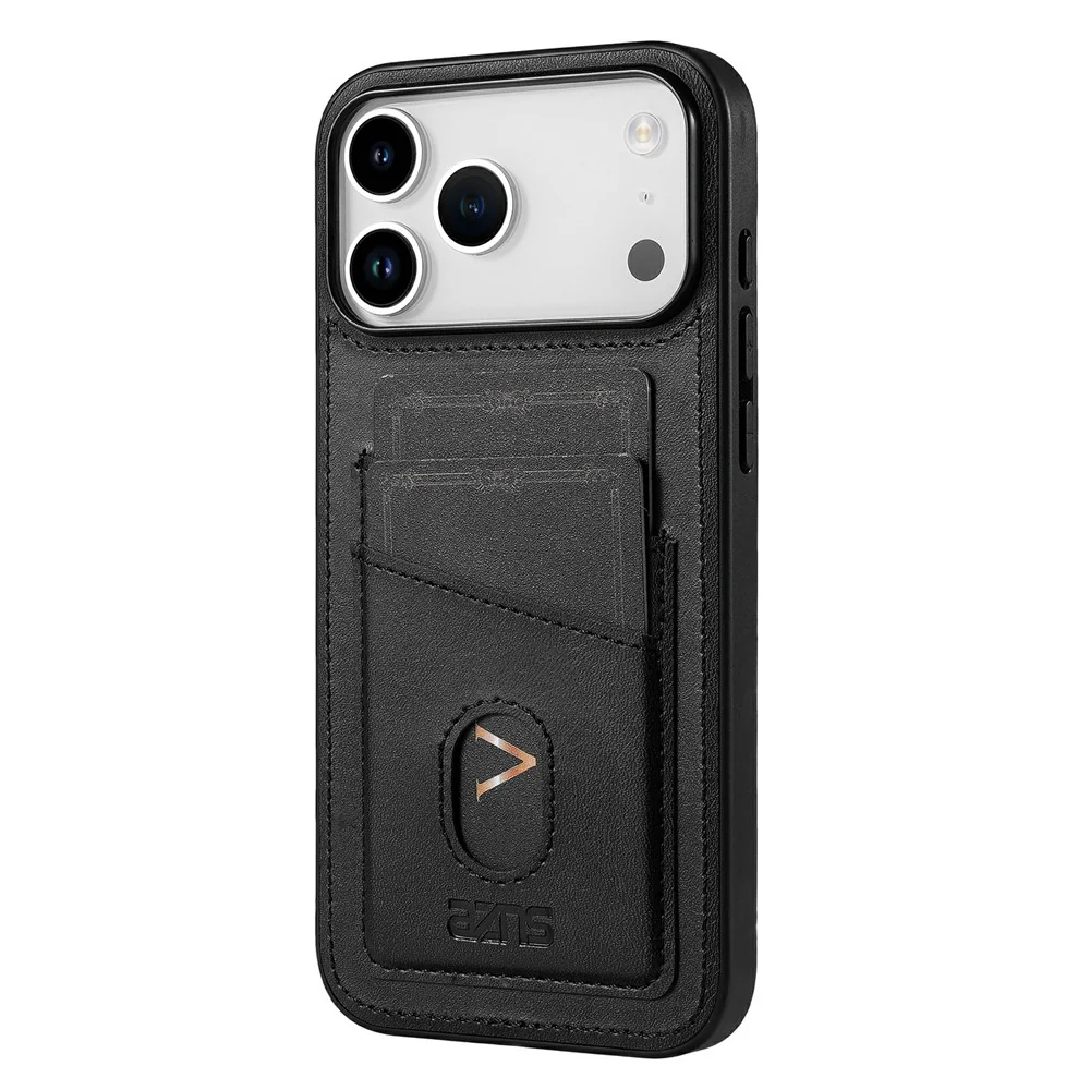AZNS K1 Series For iPhone 17 Pro Max Case Calf Texture Anti-Drop PU + TPU Phone Cover - Black - Image 2