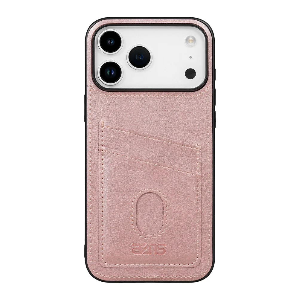 AZNS K1 Series For iPhone 17 Pro Max Case Calf Texture Anti-Drop PU + TPU Phone Cover - Rose Gold - Image 3