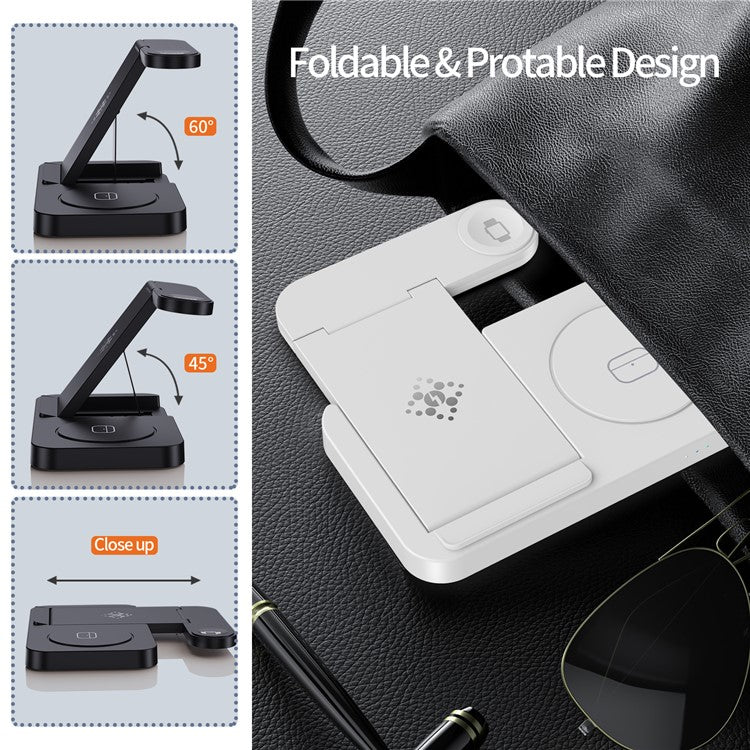 B-18C 3 in 1 Wireless Charger 15W Fast Charging Station Charger Stand for Samsung Galaxy / Watch / Buds - Black - Image 7