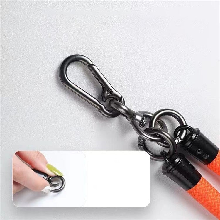 B Style 8mm Phone Lanyard Universal Crossbody Strap with Tether Tab - Black+White - Image 6