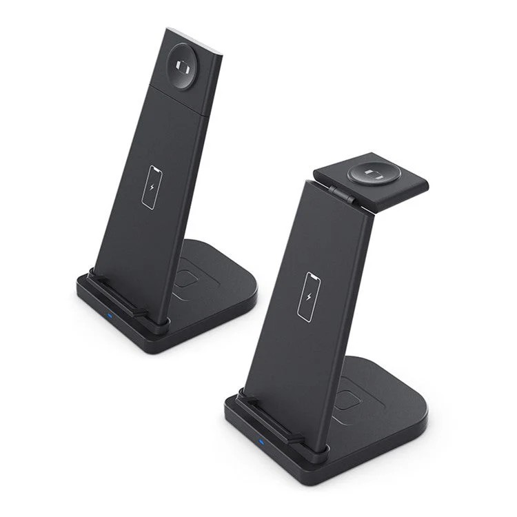 B12 Phone Smartwatch Bluetooth Earphone Wireless Charger Stand 3 in 1 Fast Charging Station - Black / for Samsung Watch - Image 2
