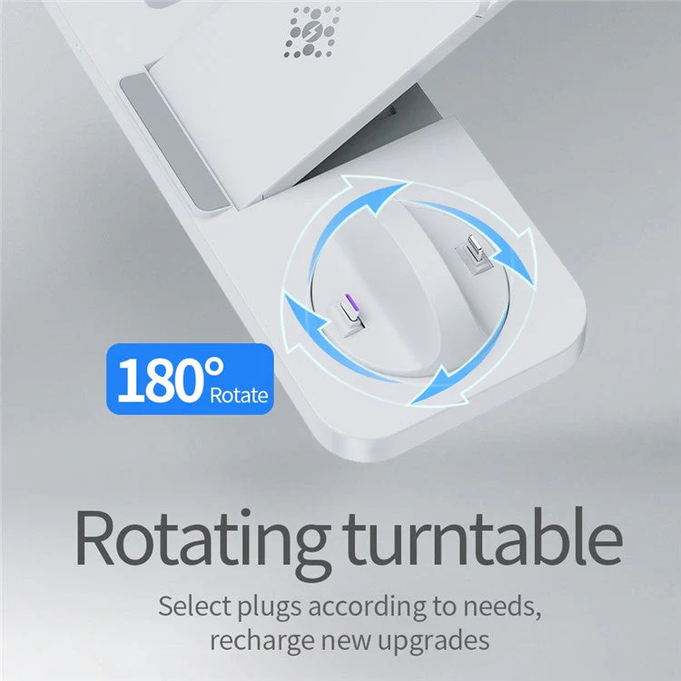 B21-A 3-in-1 Wireless Charger for Cell Phone Earphone Watch Folding Charging Station - Black - Image 5