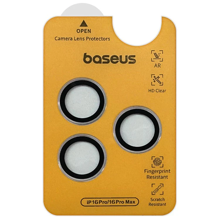 BASEUS 1 Set (3Pcs) For iPhone 16 Pro Max / 16 Pro Camera Lens Protector Corning Gorilla Glass HD Clear Lens Film