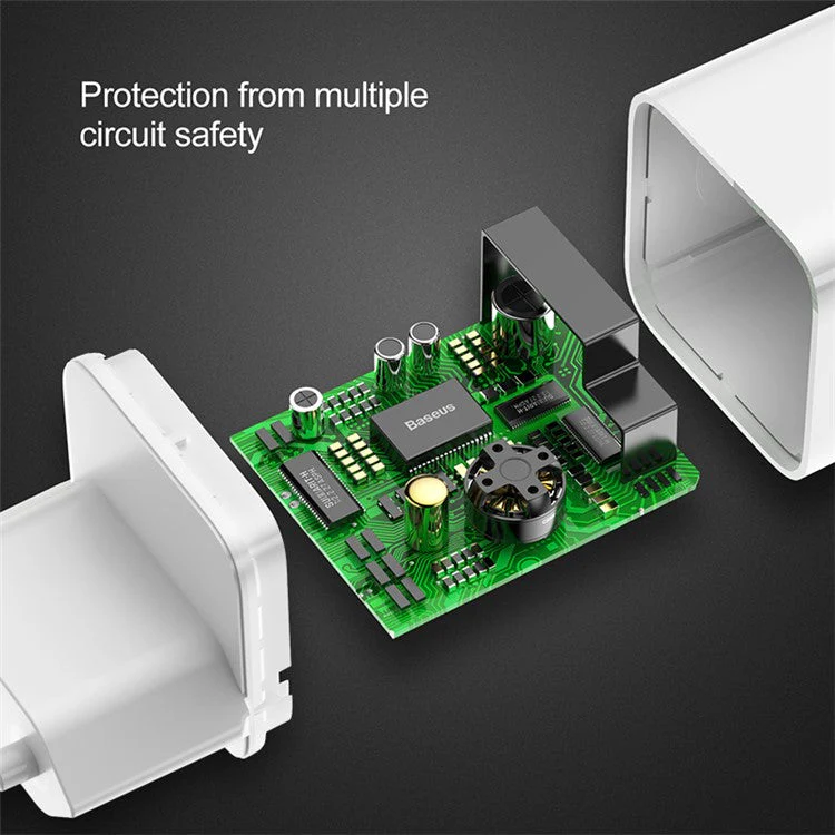 BASEUS 24W Single USB Port Wireless Charging Quick Charger - White / EU Plug - Image 6