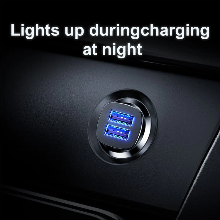 BASEUS BS-C16Q 30W Dual QC3.0 Charging Outputs Fast Car Charger for iPhone Samsung - Black - Image 3