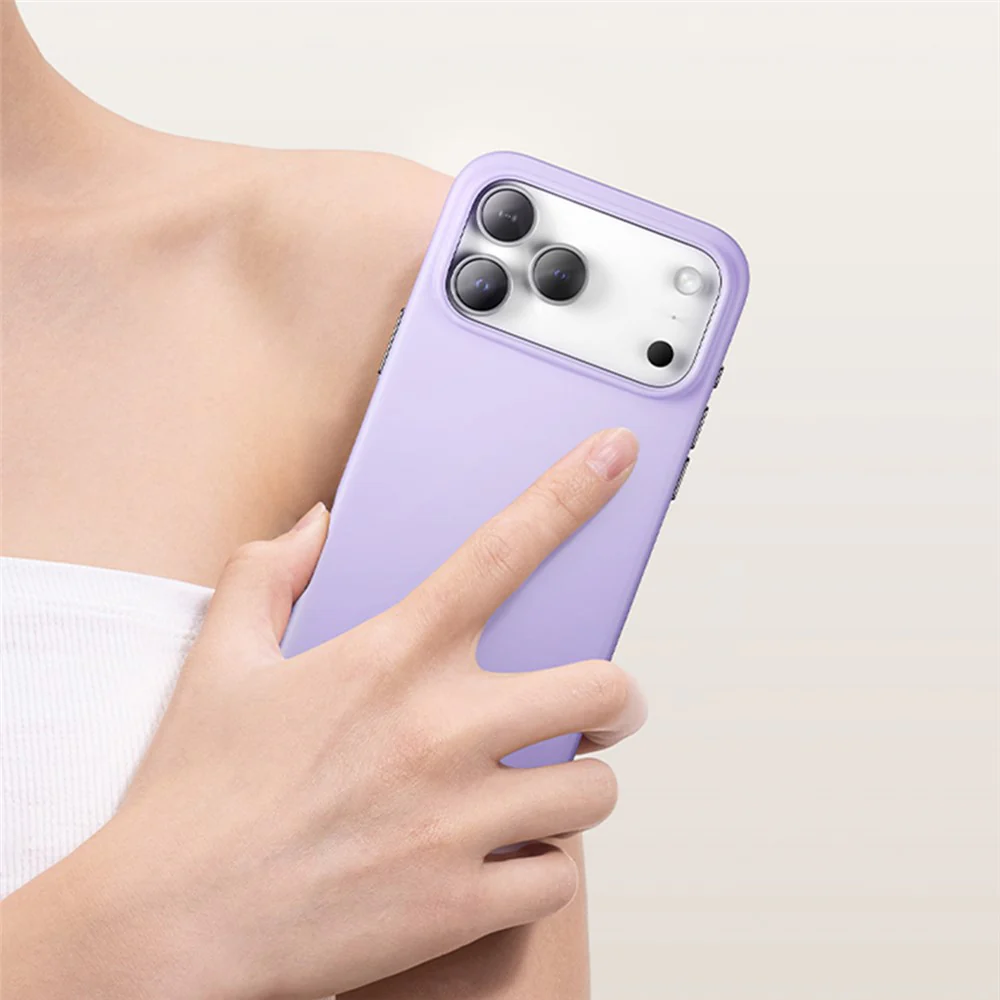BASEUS For iPhone 17 Pro Max Case Compatible with MagSafe Liquid Silicone 0.2mm Phone Back Cover - Titanium - Image 5