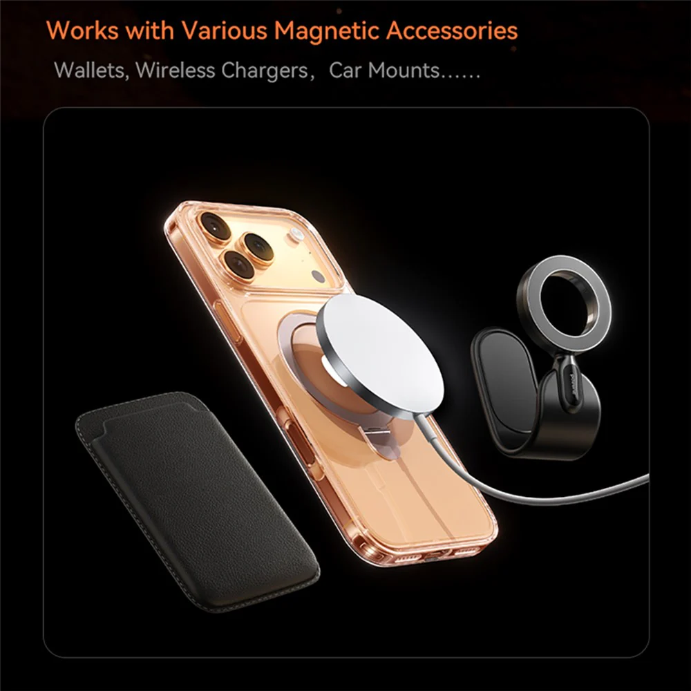 BASEUS For iPhone 17 Pro Max Case Magnetic Kickstand TPU + PC + Aluminum Alloy Phone Cover - Black - Image 3