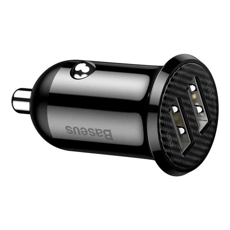BASEUS Grain Pro Dual USB Outputs 4.8A Fast Charging Car Charger - Black - Image 3