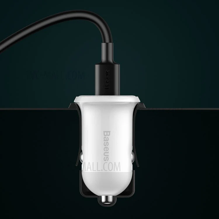 BASEUS Grain Pro Dual USB Outputs 4.8A Fast Charging Car Charger - White - Image 8