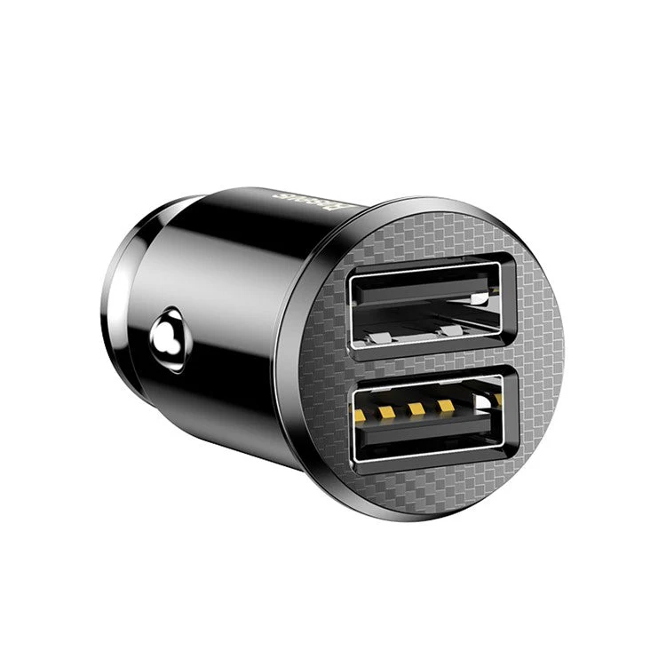 BASEUS Mini Smart Car Charger 3.1A Dual USB Quick Car ChargeAdapter for iPhone iPad Samsung Support CE/FCC/ROHS Certified Black - Image 5