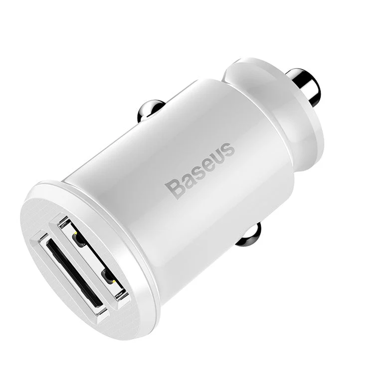 BASEUS Mini Smart Car Charger 3.1A Dual USB Quick Car ChargeAdapter for iPhone iPad Samsung Support CE/FCC/ROHS Certified White - Image 5