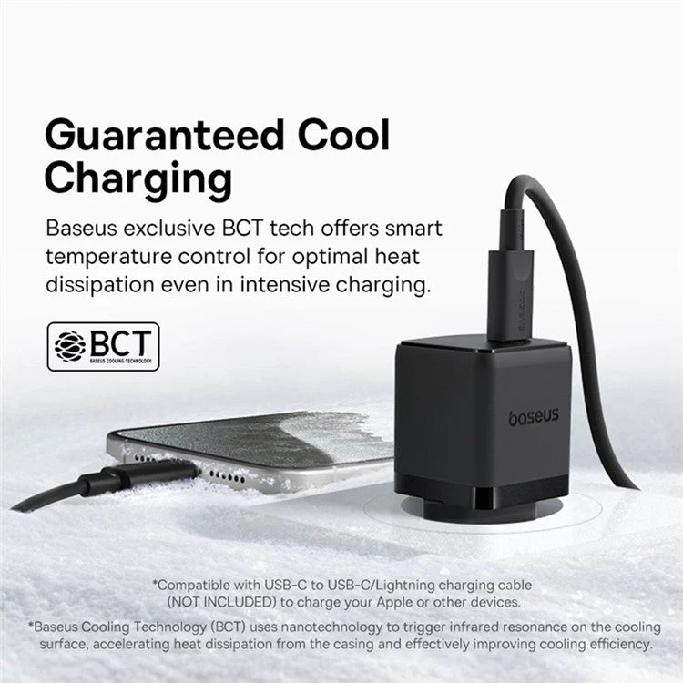 BASEUS Palm Fast Charger 30W Type-C Single Port Portable Wall Charging Adapter, EU Plug - Black - Image 5