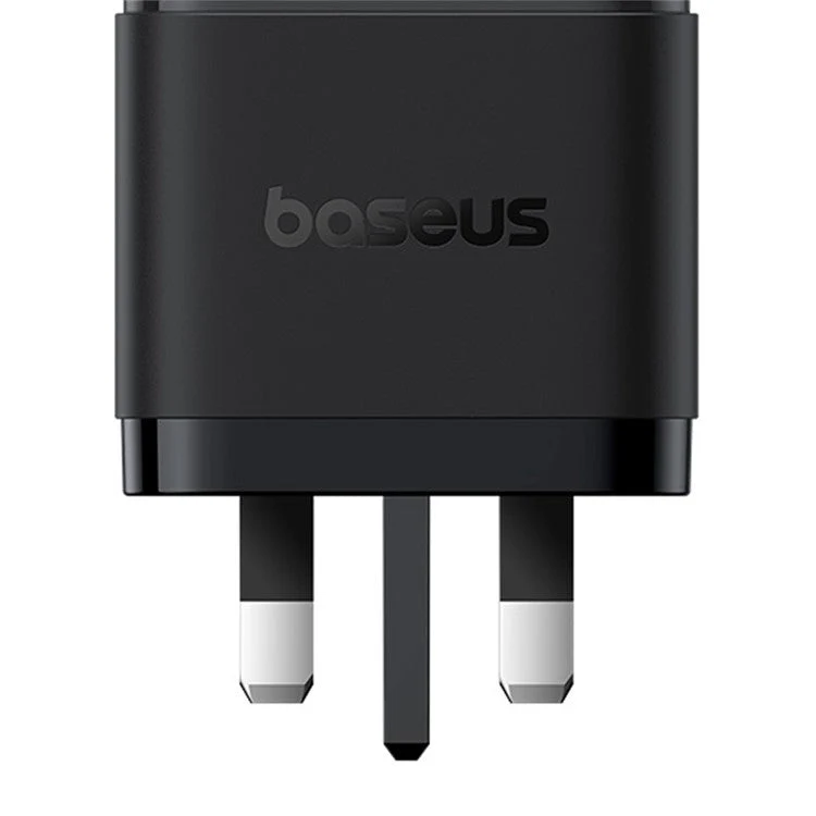 BASEUS Palm Fast Charger Portable 2 Type-C+USB-A 65W GaN Power Adapter, UK Plug - Black - Image 2