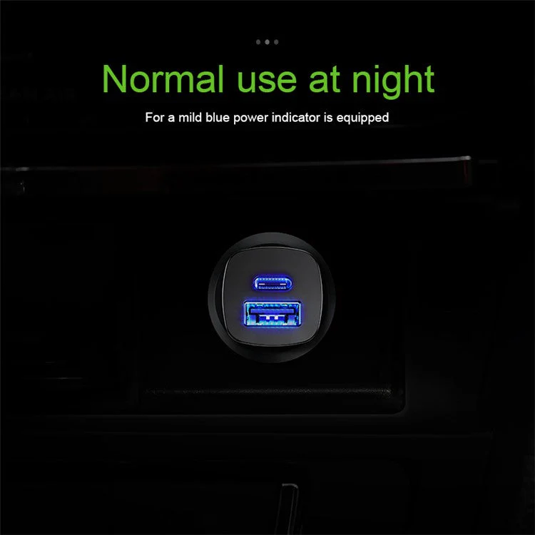 BASEUS PPS BS-C15C Smart Car Charger Type-C PD + USB Quick Charging Car Adapter - Black - Image 7