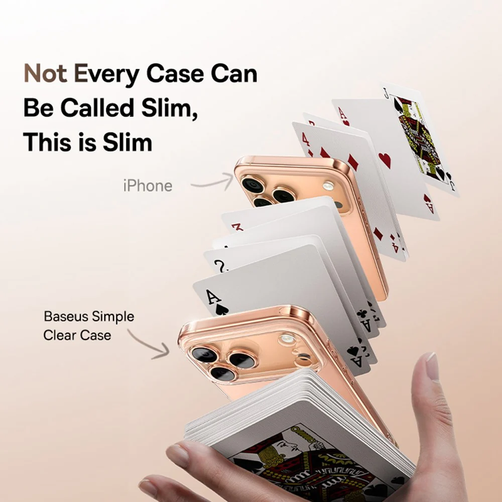 BASEUS Simple Series For iPhone 17 Pro Max Case Anti-Drop Transparent Soft TPU Cell Phone Cover - Image 4