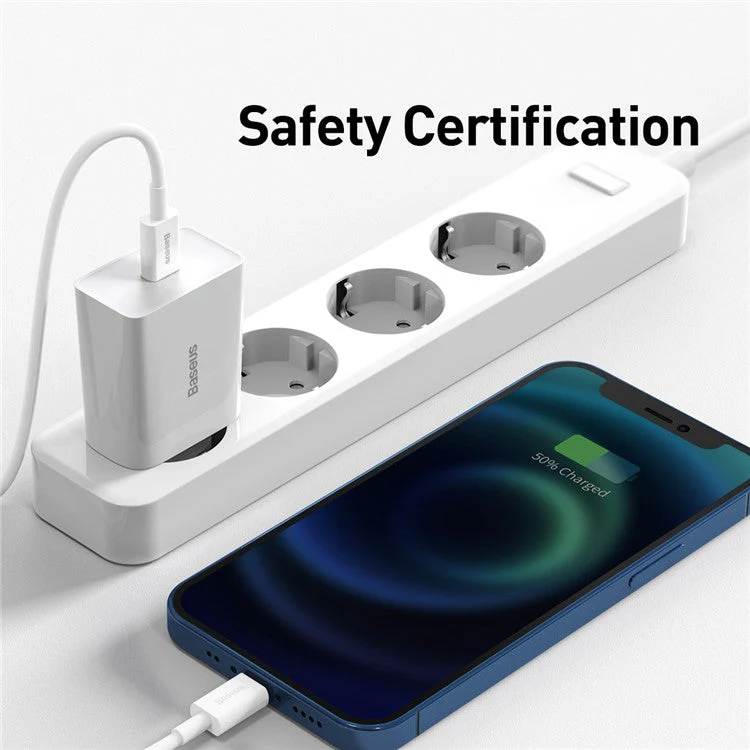 BASEUS Speed Mini Quick Charger 1C 20W EU Plug Charging Adapter - White - Image 6