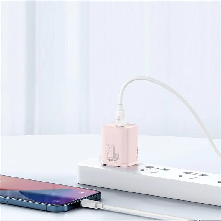 BASEUS Super Si Quick Charger 1C 20W CN Plug Power Adapter Charging Box Brick - Pink - Image 7