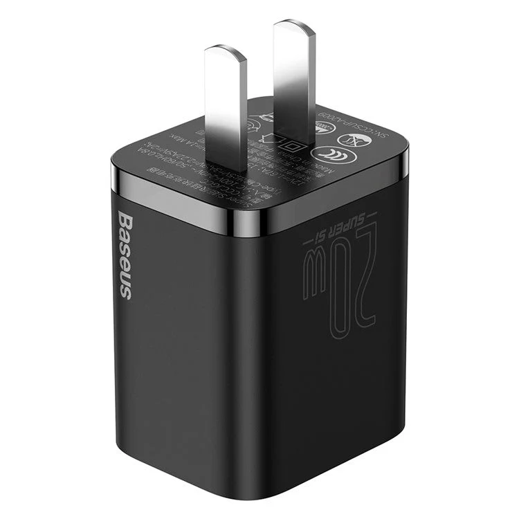 BASEUS Super Si Quick Charger 20W PD Wall Charger CN Standard Plug Portable Charger Adapter Block - Black - Image 8