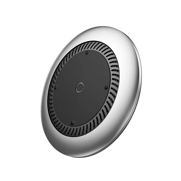 BASEUS Whirlwind Desktop Wireless Charger Mat with Built-in Fan for iPhone Samsung etc - Silver - Image 2
