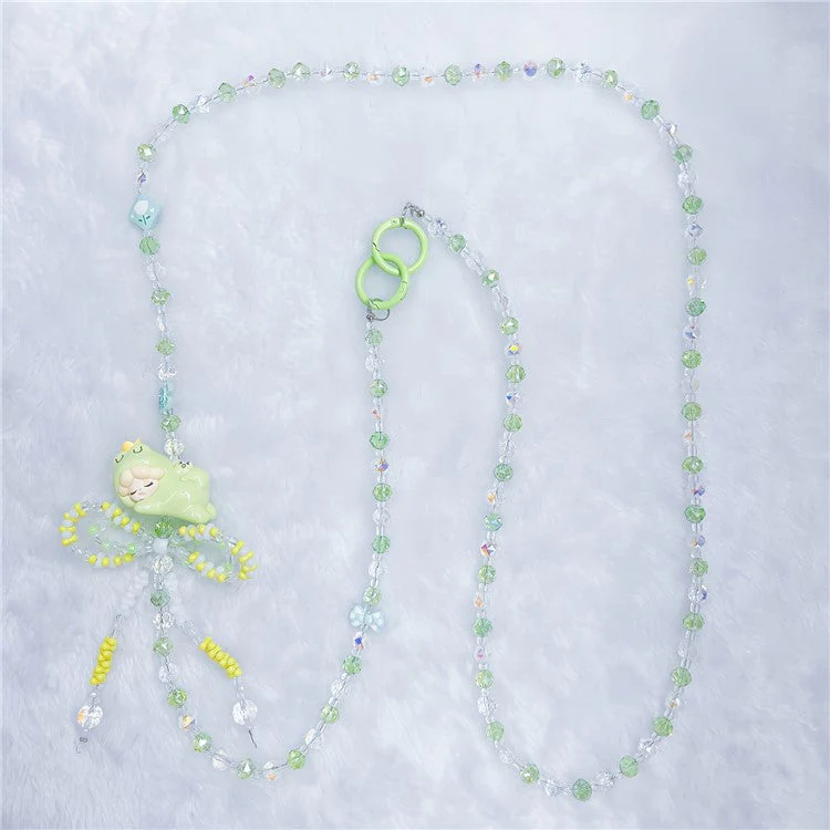 Beaded Phone Chain Strap 120cm Doll Shoulder Crossbody Lanyard with Tether Tab - Style G