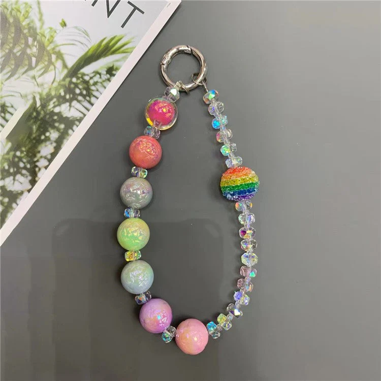 Beaded Phone Charm Bracelet Strap 26cm Detachable Lanyard with Tether Tab - Image 3