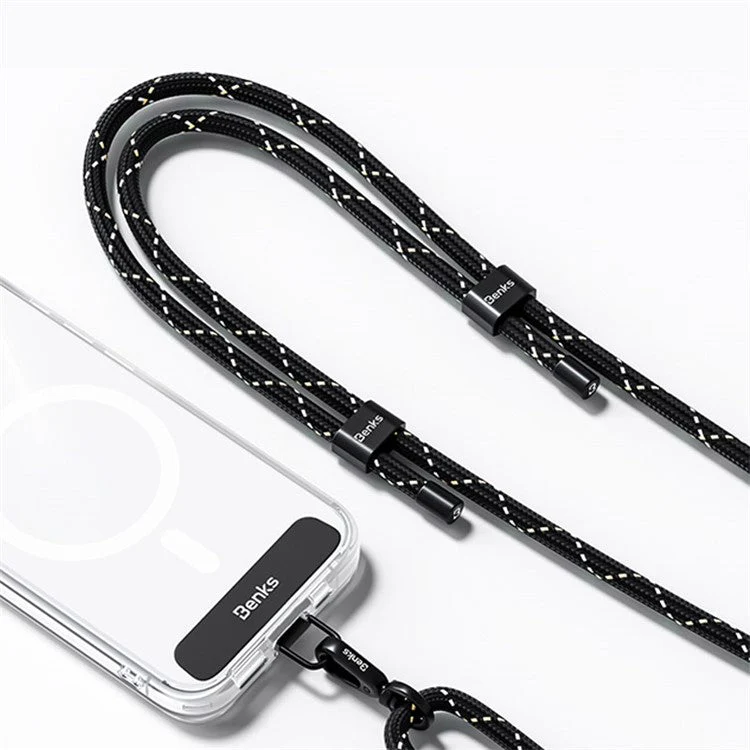 BENKS GS01 Adjustable Phone Lanyard Braided Crossbody Shoulder Strap with Tether Tab - Orange - Image 6