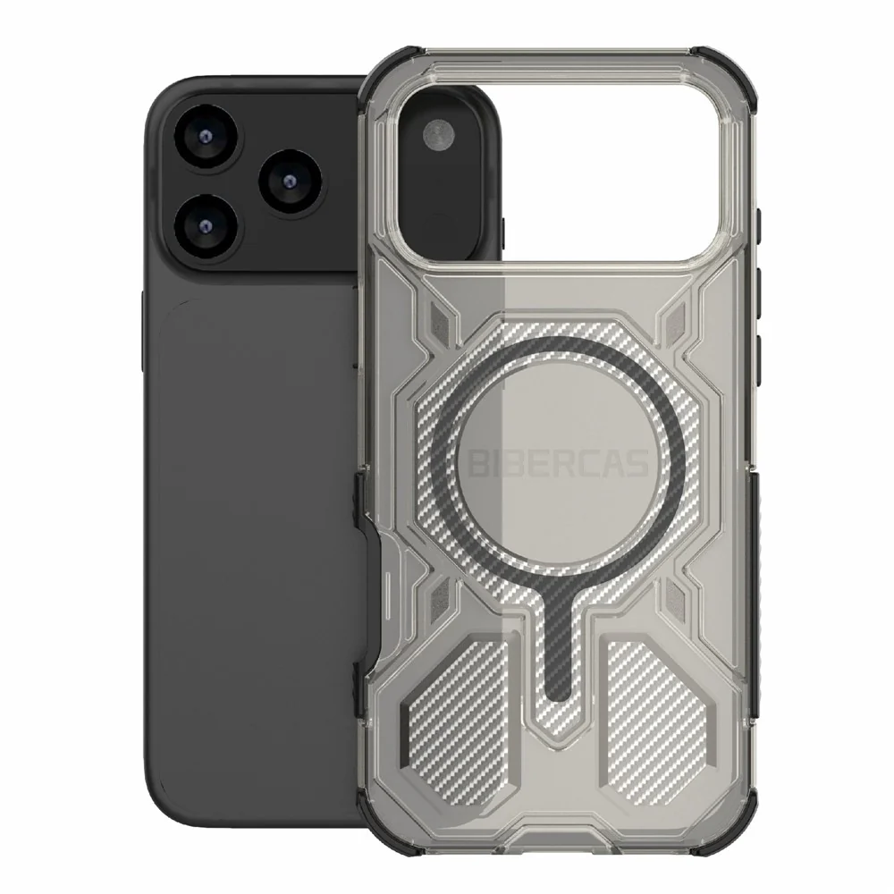 BIBERCAS J-16 Transparent Series For iPhone 17 Pro Max Case Compatible with MagSafe TPU + PC Phone Cover - Black - Image 2