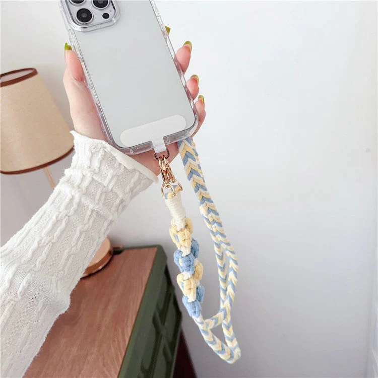 Braided Phone Lanyard Cotton Rope Daisy Flower Phone Crossbody Strap, Length: 120cm (Not Adjustable) - Style E - Image 3
