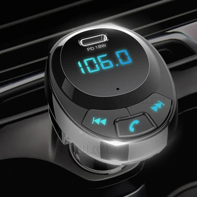BT09 Bluetooth Multi-function PD 18W + Dual USB Quick Charge Car Charger FM Transmitter - Image 2