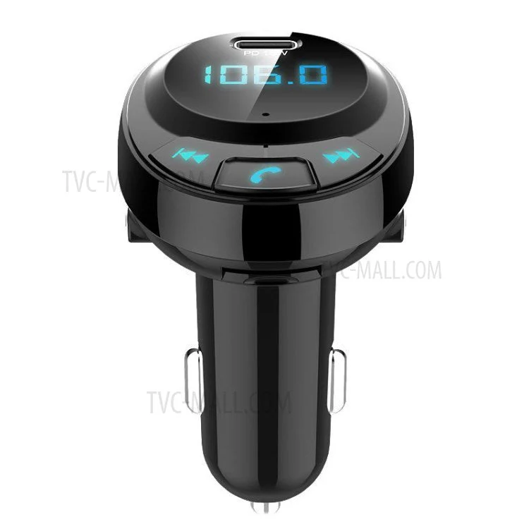 BT09 Bluetooth Multi-function PD 18W + Dual USB Quick Charge Car Charger FM Transmitter - Image 3