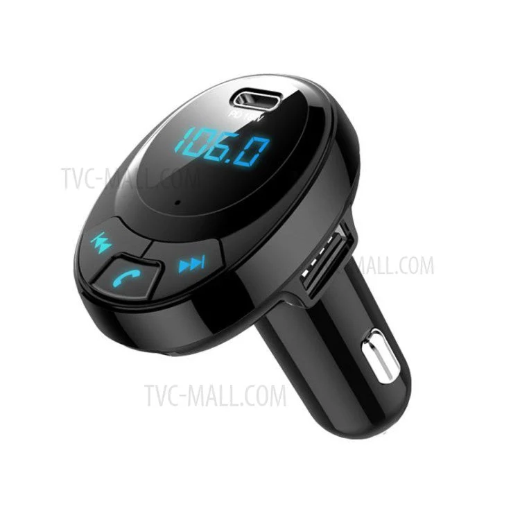 BT09 Bluetooth Multi-function PD 18W + Dual USB Quick Charge Car Charger FM Transmitter - Image 5