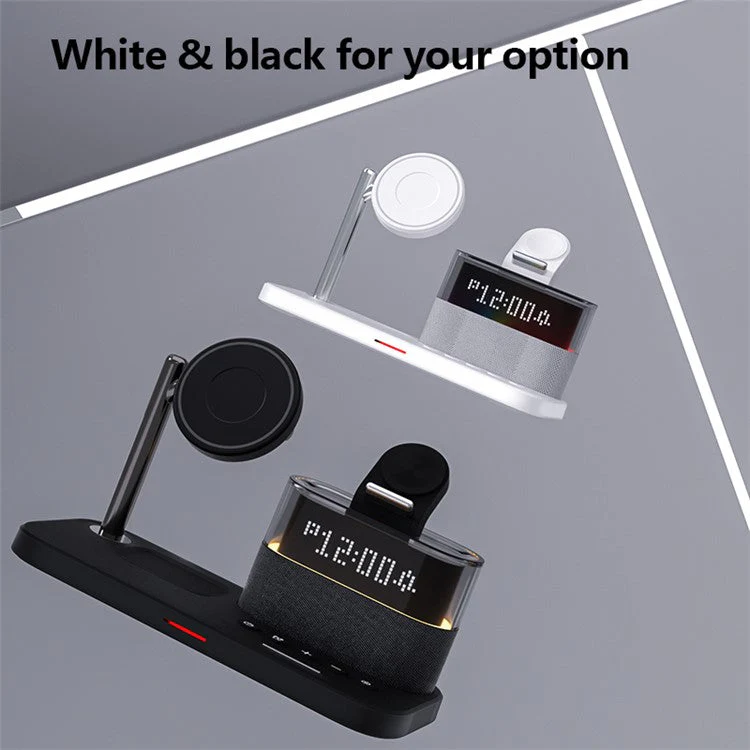 C09 Cell Phone Magnetic Wireless Charger Multi-Function Charging Station for Headset, Watch - Black - Image 4