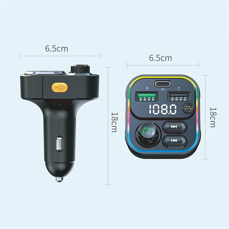 C16 22.5W 4.5A Bluetooth FM MP3 Player Multi-Function Flash Charging Car Charger Support QC3.0 Fast Charging - Image 8