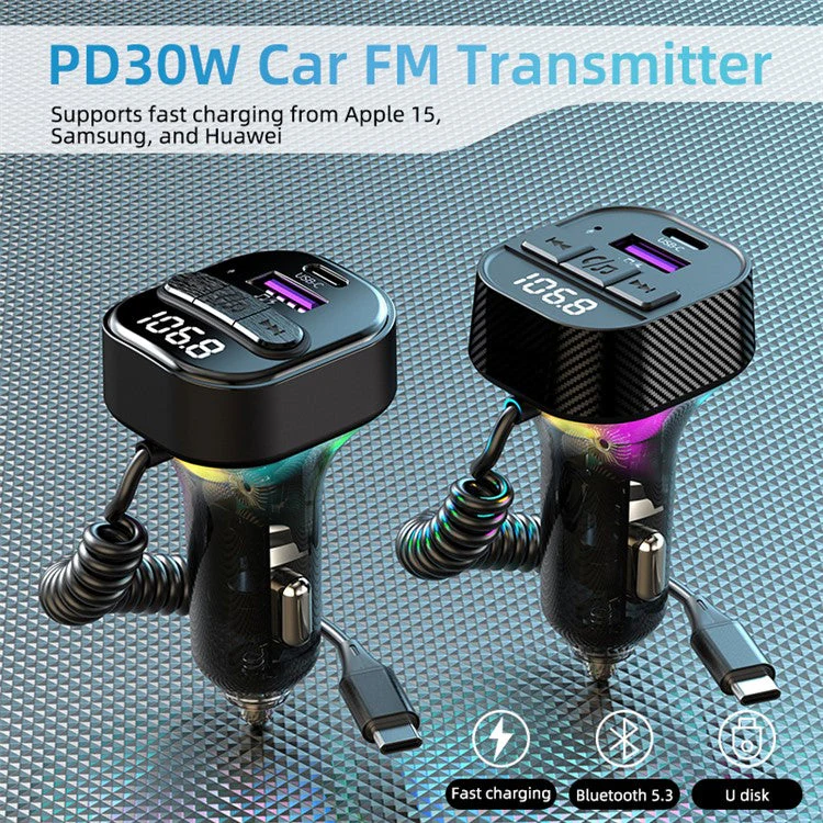 C52 Car FM Transmitter Bluetooth Receiver MP3 Player Cigarette Lighter Car Charger - Image 6