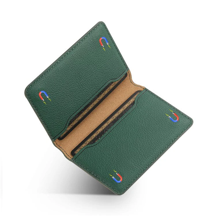 Calf Texture PU Leather Card Holder Phone Card Case Adhesive Cellphone Kickstand - Green - Image 8
