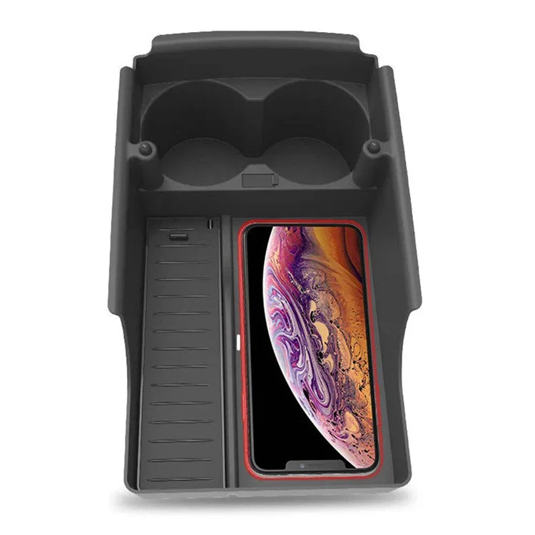Car Wireless Charger for Tesla 17-21 Model S / X Wireless Charging Base with Cup Holder - Image 7