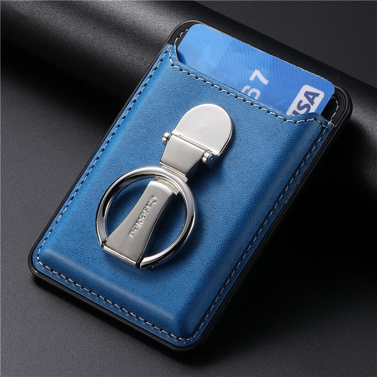 Card Holder Compatible with MagSafe PU Leather Kickstand Card Bag - Blue - Image 2