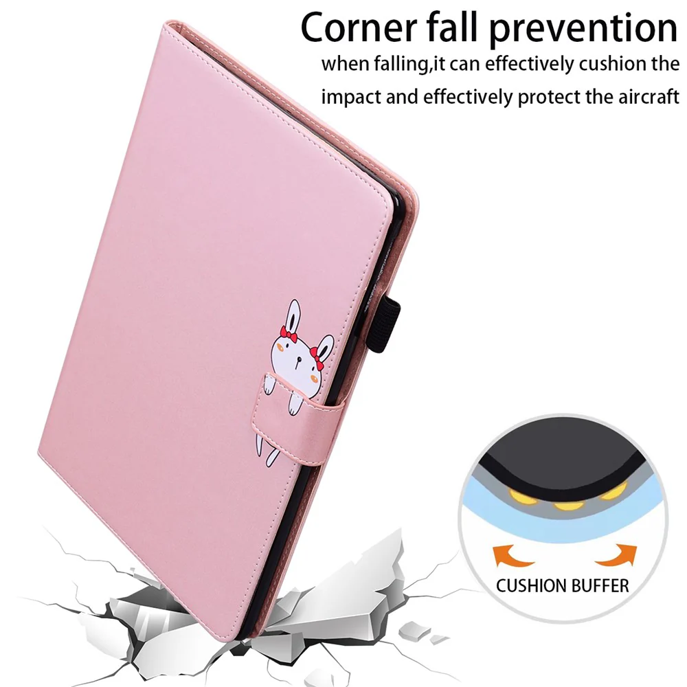 Card Slots Leather Case for Lenovo Tab M10 Plus (3rd Gen) Tablet Stand Cover Animal Pattern - Rose Gold - Image 5