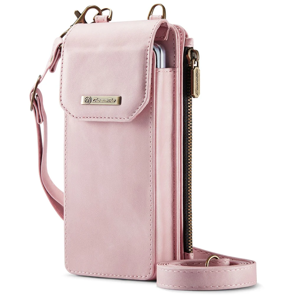 CASEME ME40 Crossbody Bag for Samsung Galaxy Z Fold7 5G / Z Fold6 5G / Z Fold5 5G / Z Fold4 5G / Z Fold3 5G Leather RFID Blocking Wallet - Pink - Image 4