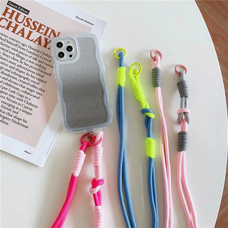 Cell Phone Lanyard Universal Crossbody Polyester Strap with Tether Tab, Total Length: 120cm - Yellow+Black - Image 2