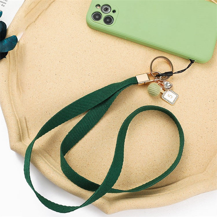 Cell Phone Lanyard Universal Neck Strap Ball Pendant Braided Chain Holder - Dark Brown - Image 8