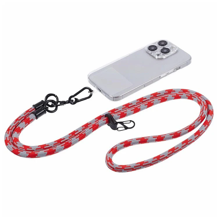 Cell Phone Strap 8mm Thickness Anti-Theft Adjustable Nylon Neck Lanyard with Clear Patch - Style E - Image 2