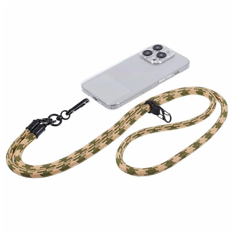 Cell Phone Strap 8mm Thickness Anti-Theft Adjustable Nylon Neck Lanyard with Clear Patch - Style H - Image 3