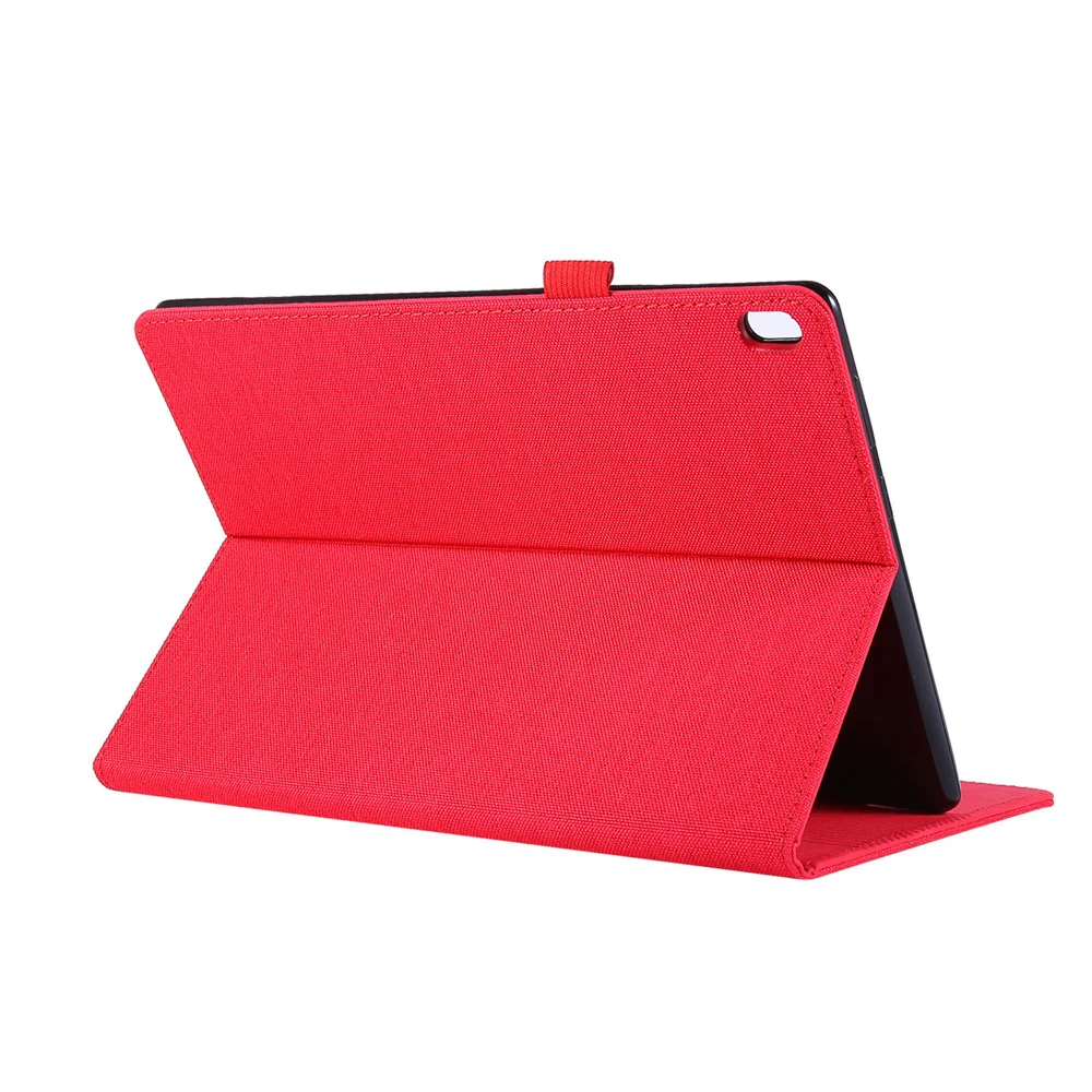 Cloth Texture Card Holder Stand Leather Case for Lenovo Tab P10 - Red - Image 3