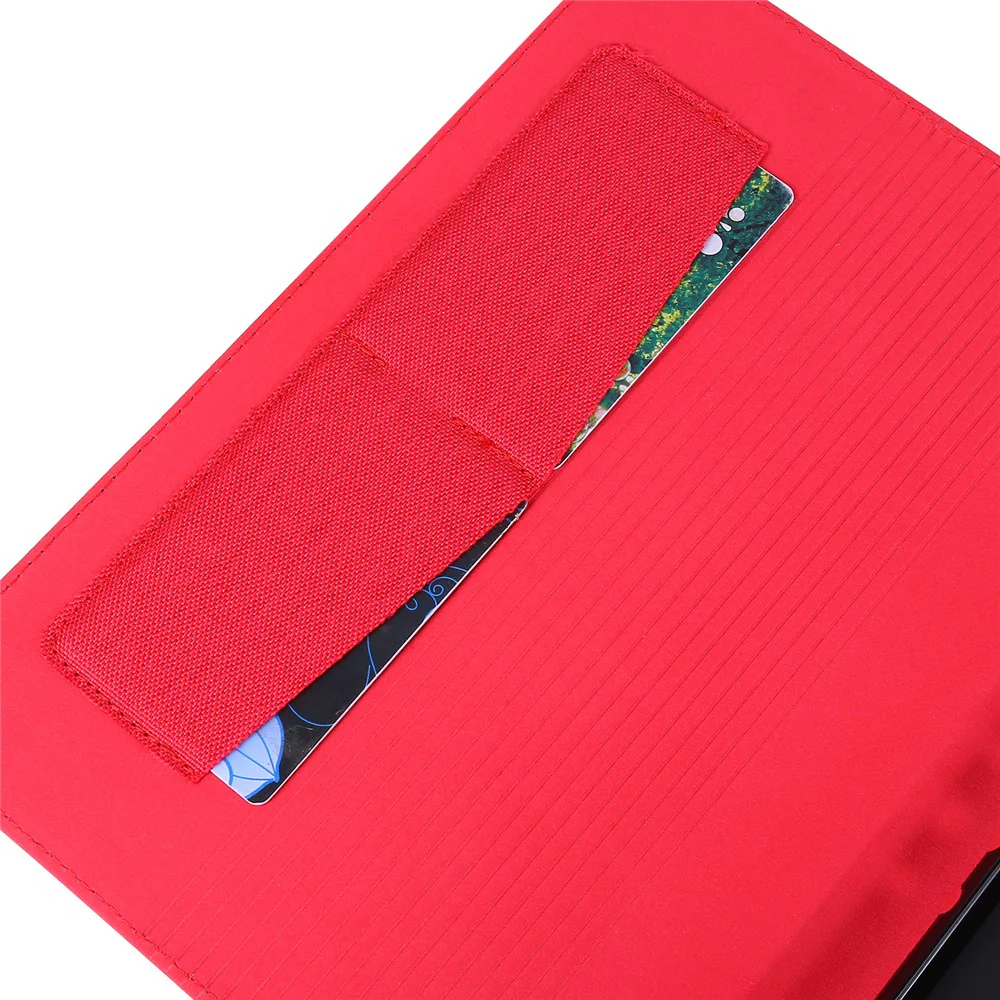 Cloth Texture Card Holder Stand Leather Case for Lenovo Tab P10 - Red - Image 4