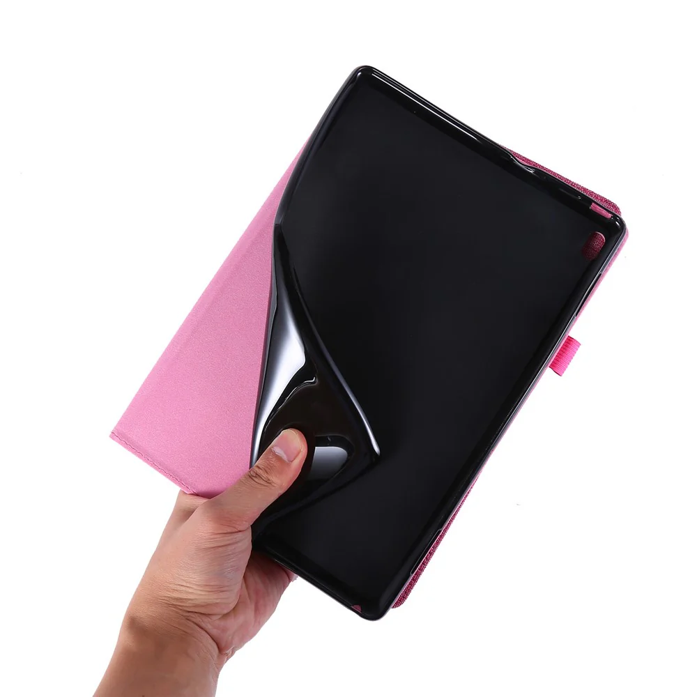 Cloth Texture Card Slots Leather Protective Case for Lenovo Tab M10 TB-X605F - Rose - Image 5
