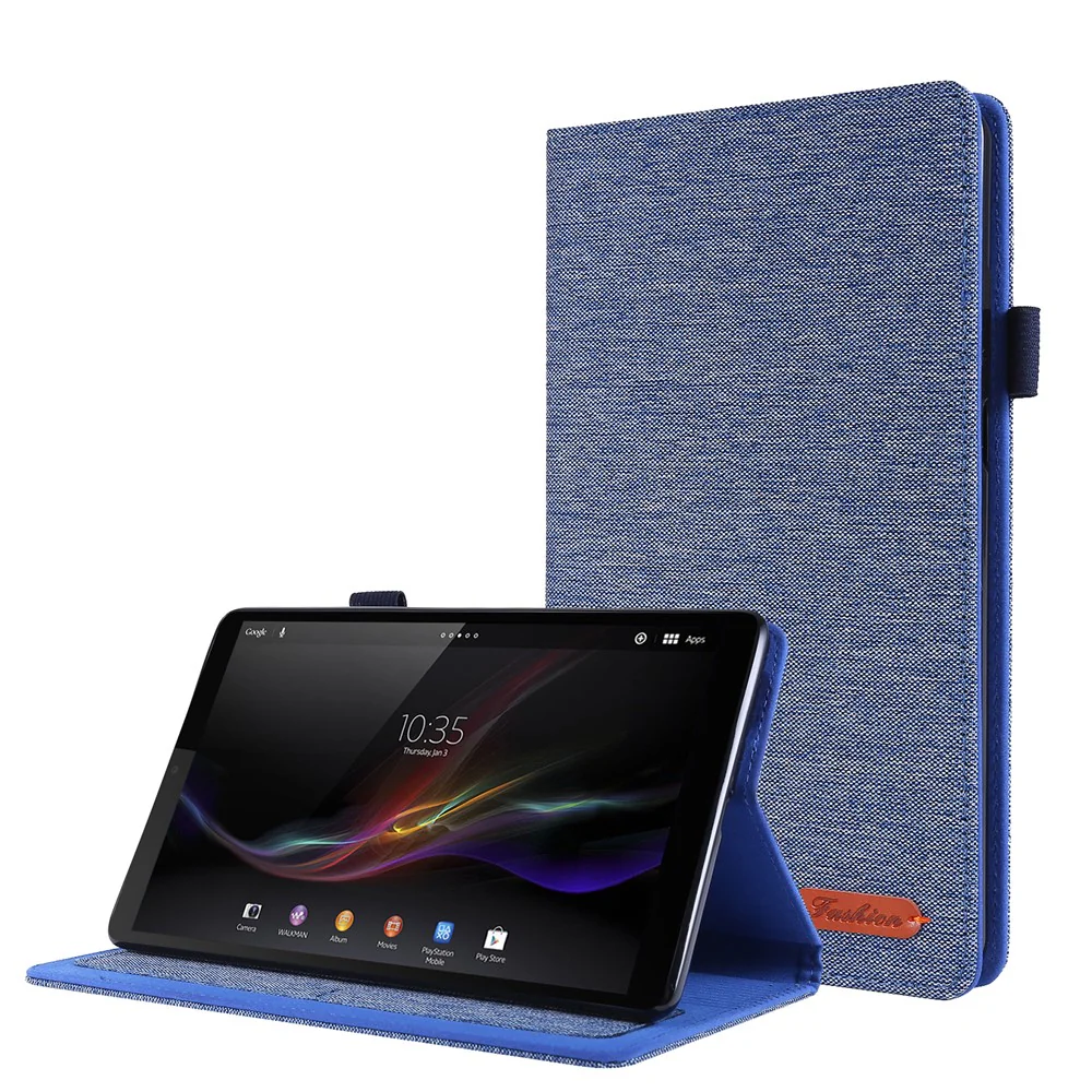 Cloth Texture Card Slots Stand Leather Cover for Lenovo Tab M8/Tab M8 (2nd Gen) - Blue